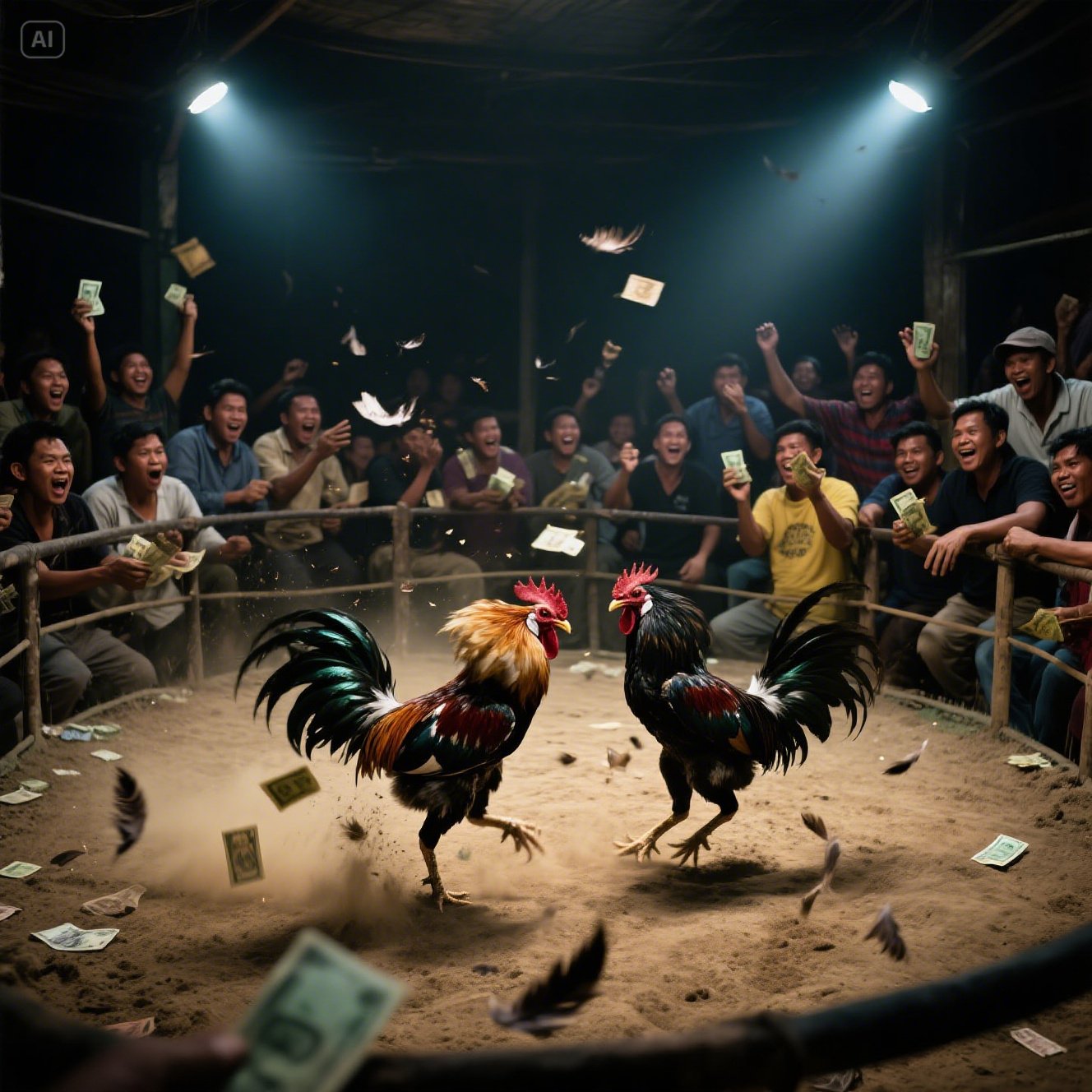Gengsi, Uang, dan Pertaruhan Nyawa di Arena Sabung Ayam